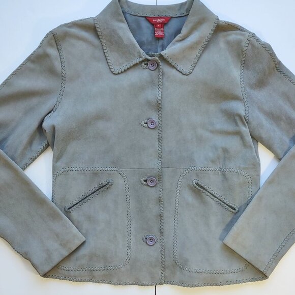 Sundance Women's Suede Boho Jacket Sage Green Size 6 Western Rodeo Cowgirl Chic - Picture 4 of 11